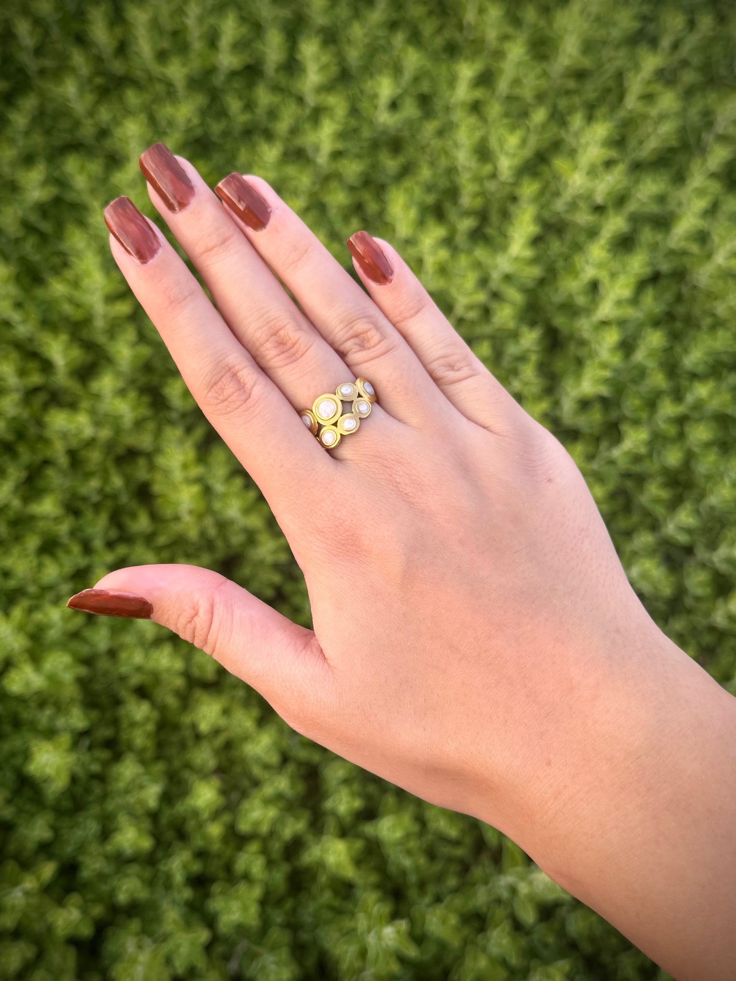 Gold Circle Pattern Ring