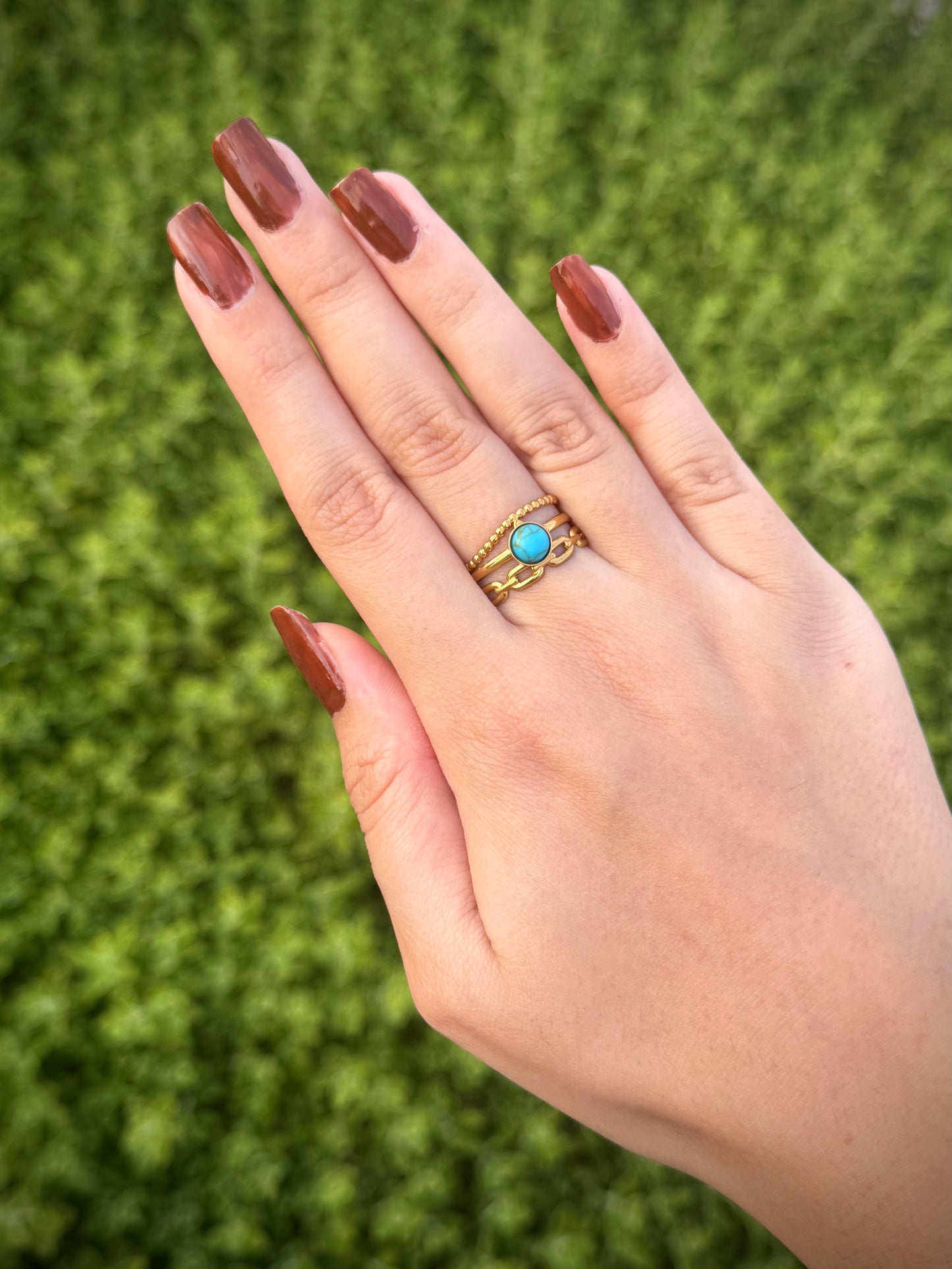 Gold Ring with Turquoise Stone