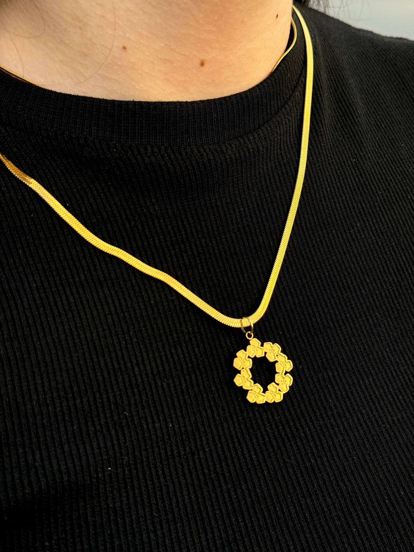 Golden Floral Wreath Necklace
