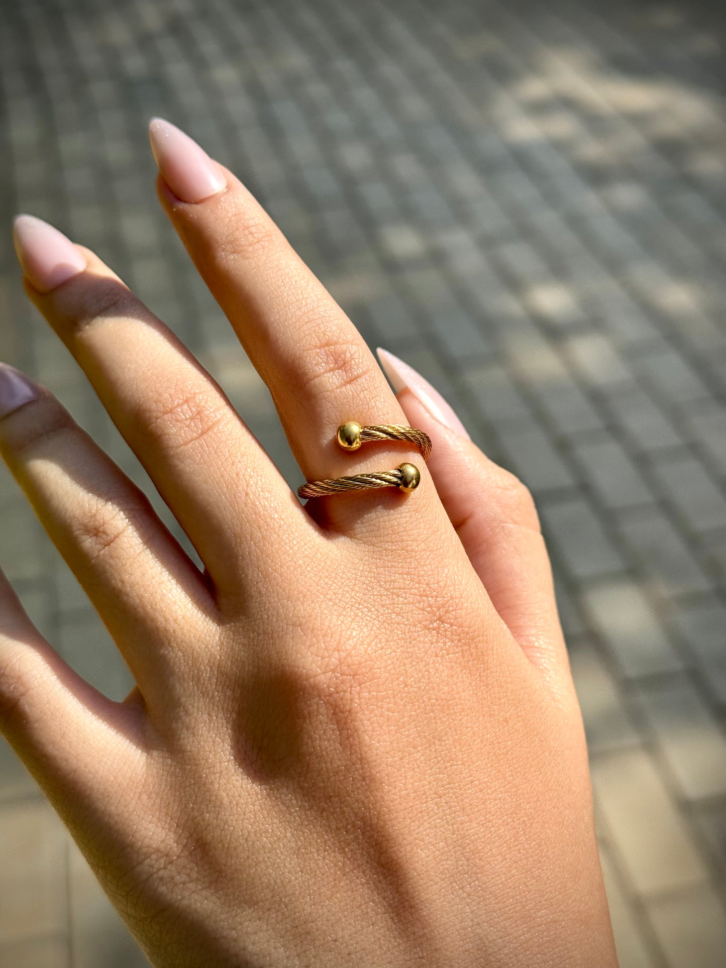 Twisted Cable Open Ring — Adjustable