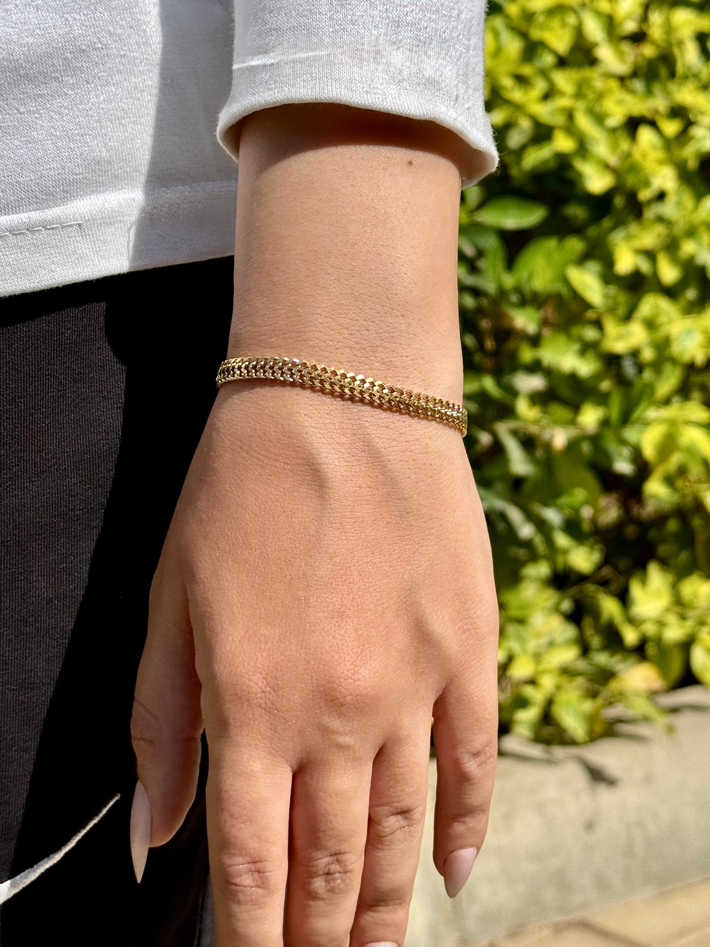 Double Curb Bracelet — Stainless Steel