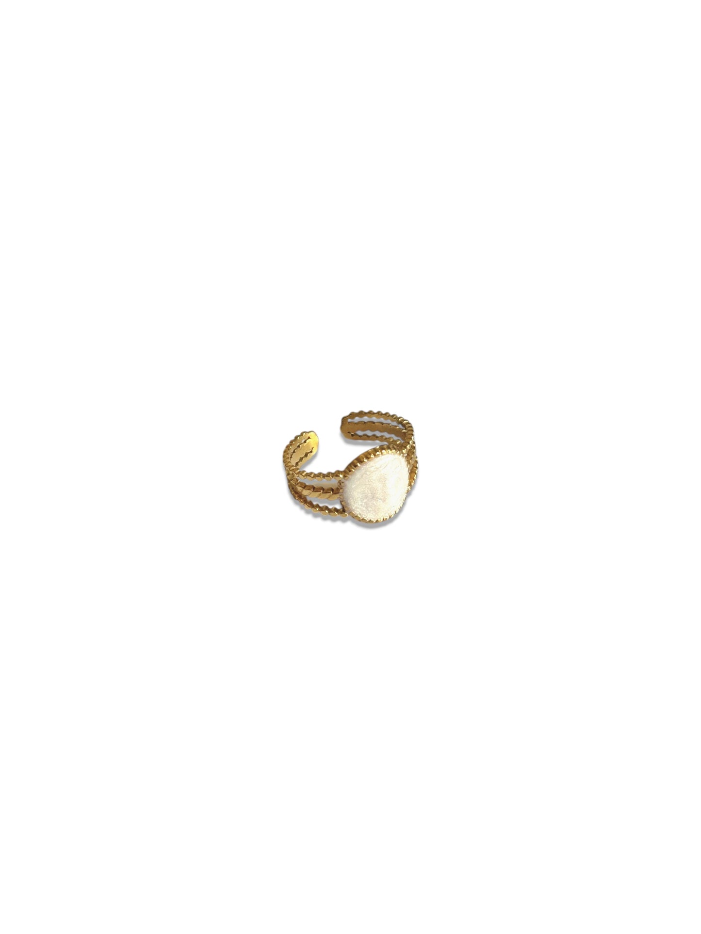 Gold Ring with Natural Shell Accent