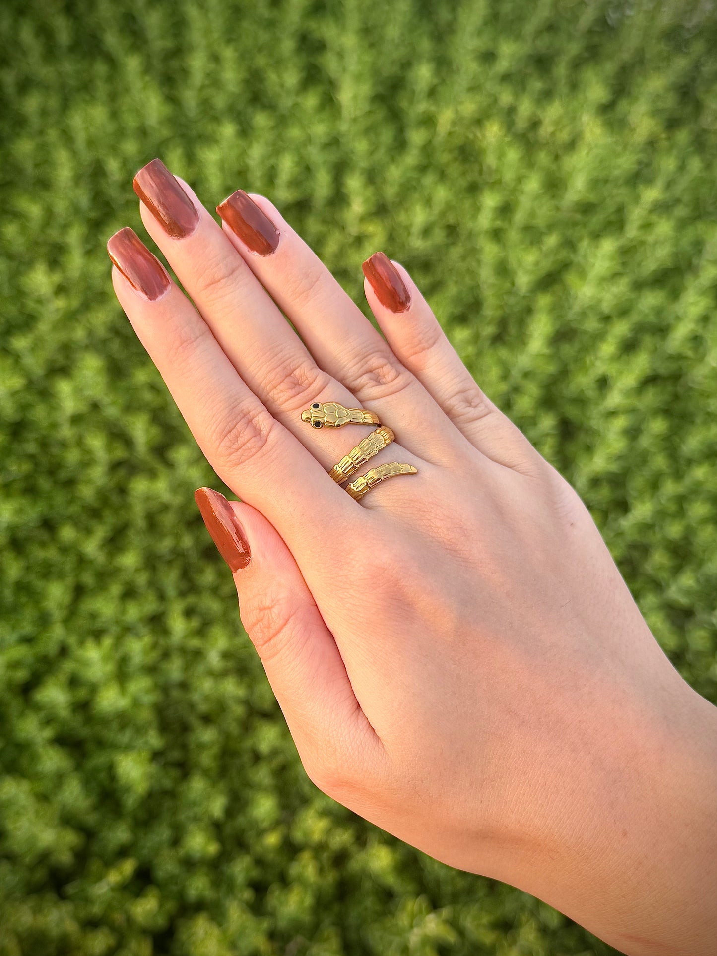 Gold Snake Stainless Steel Ring