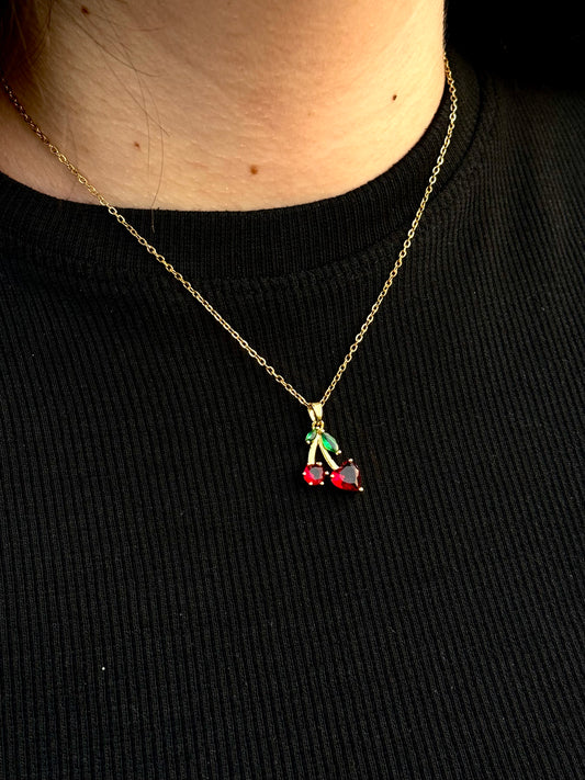 Cherry Pendant Necklace – Stainless Steel