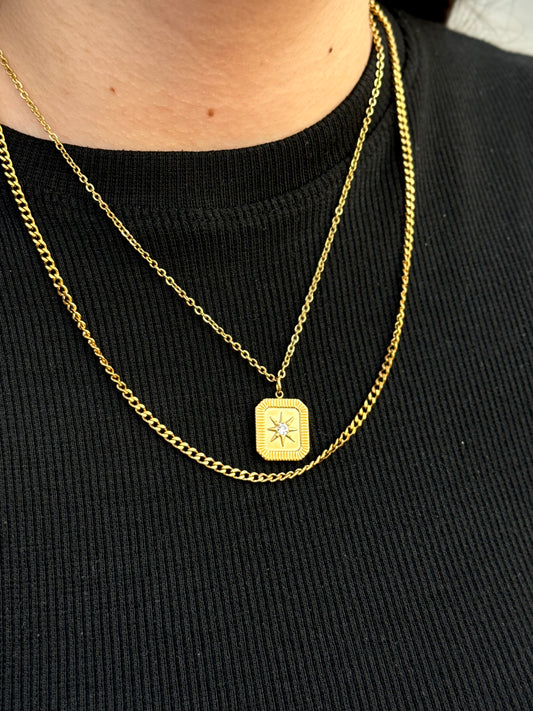 Gold Layered Necklace with Star Pendant