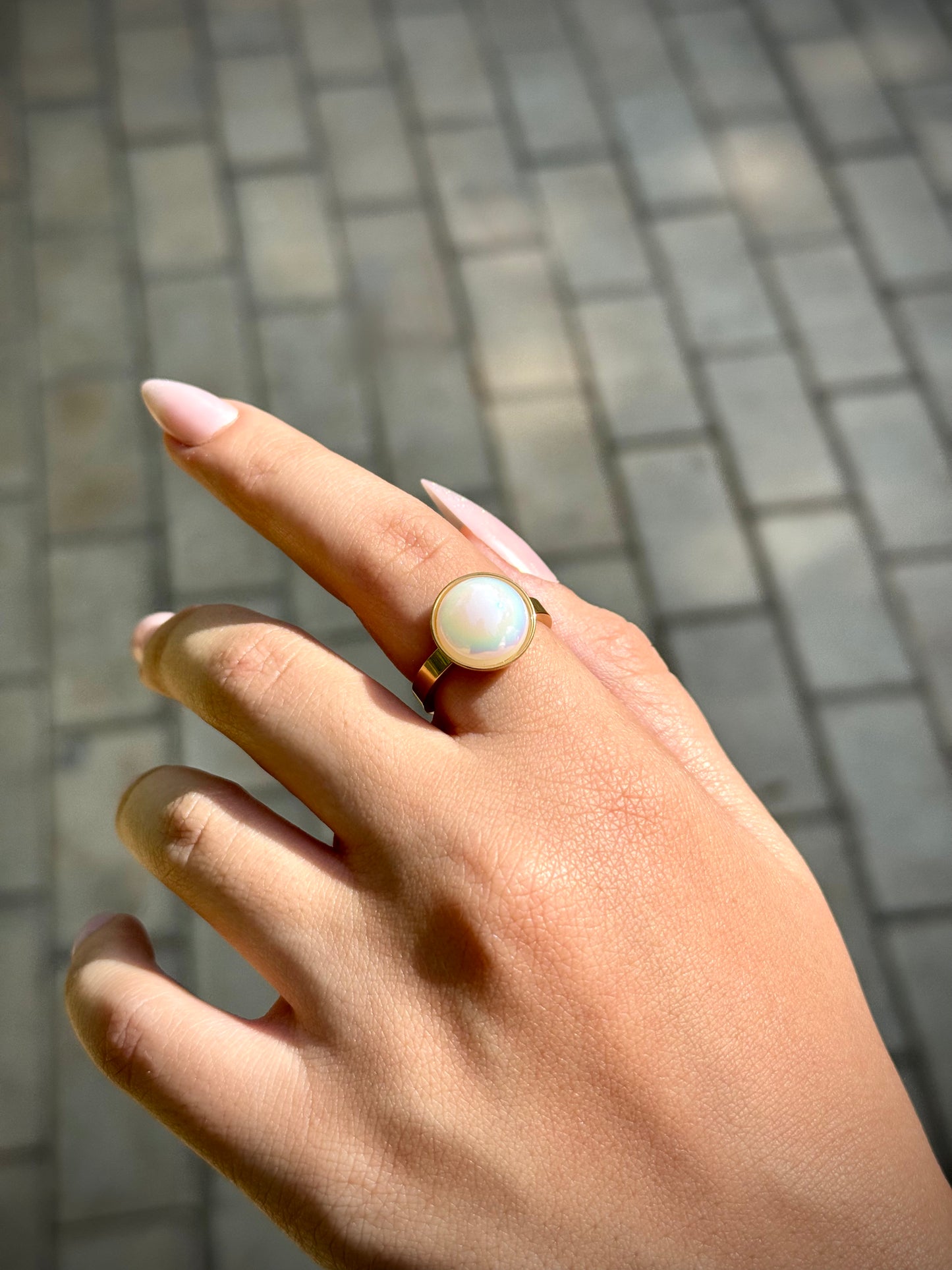 Opalescent Cabochon Ring