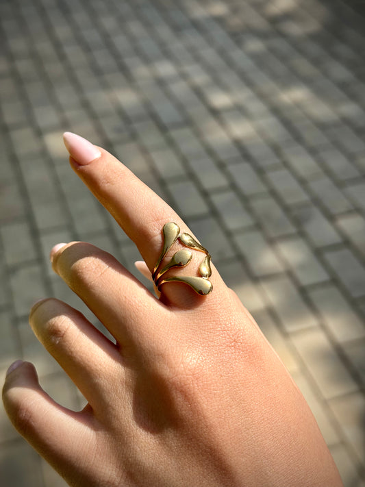eardrop Statement Ring — Adjustable