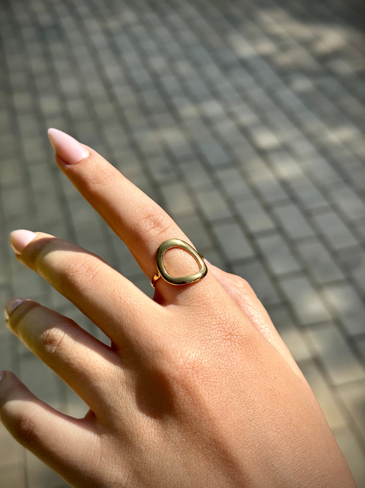 Organic Open Circle Ring — Adjustable