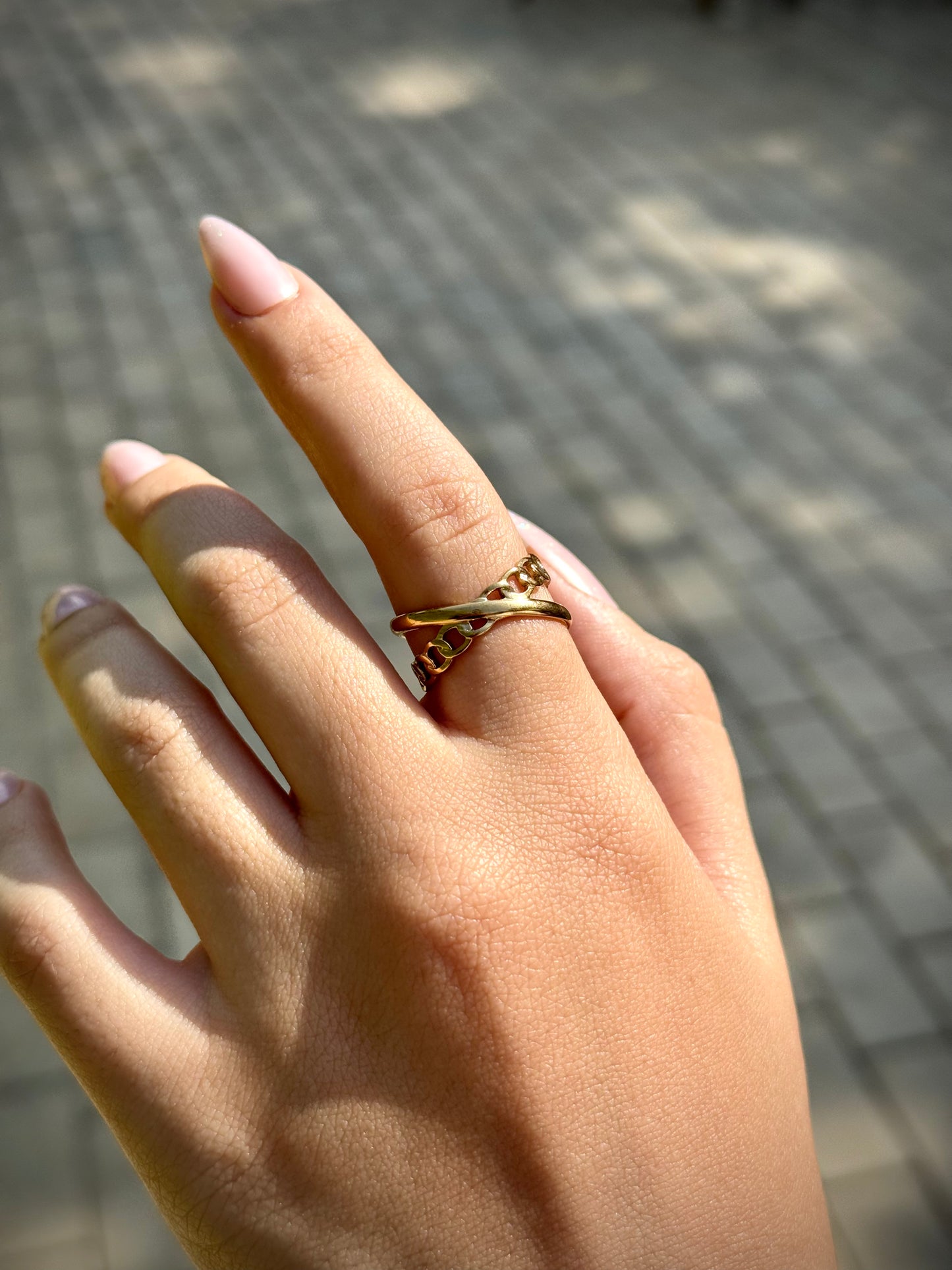 Double‑Band Chain Ring — Stainless Steel