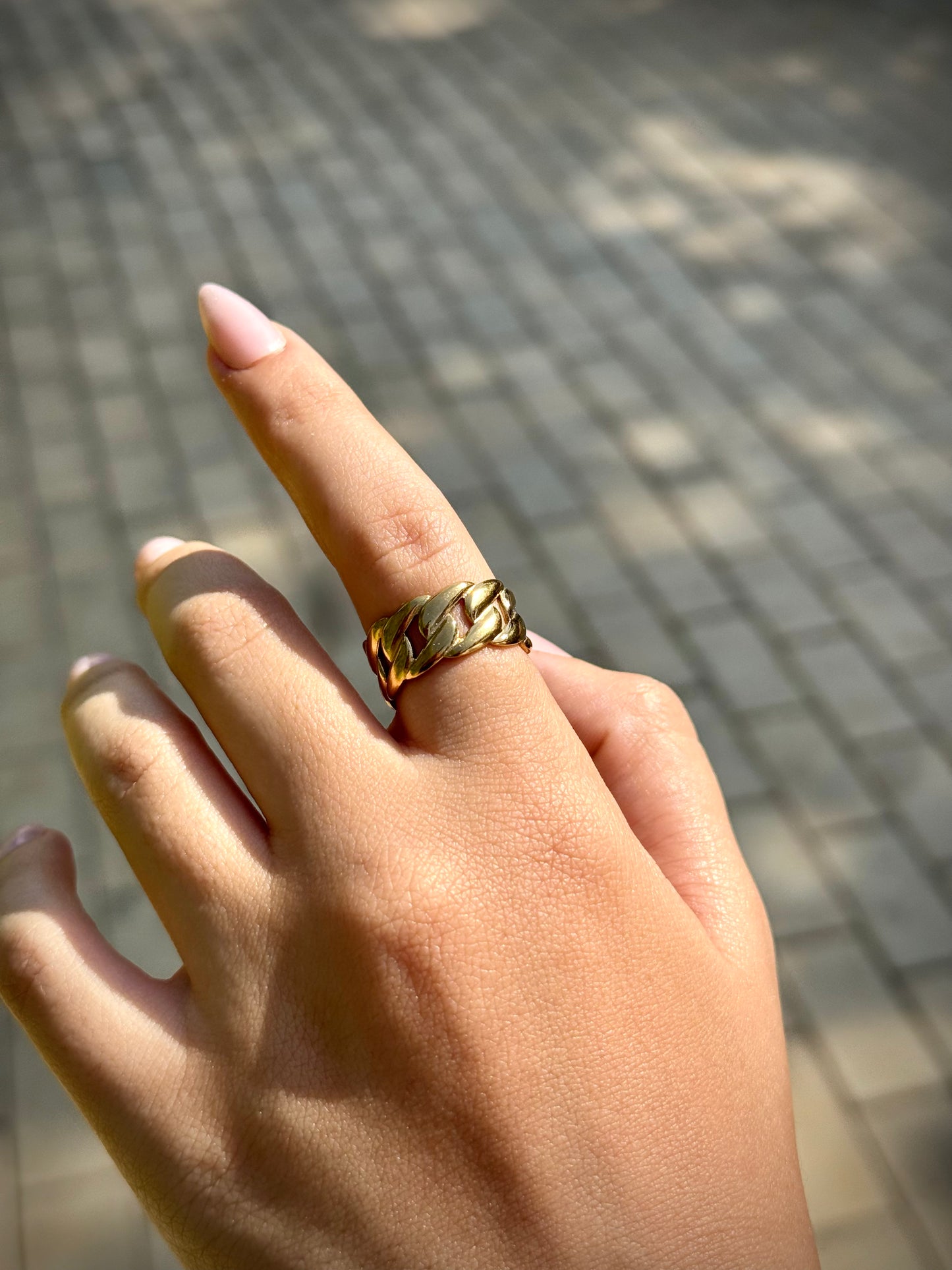 Chunky Curb Ring — Stainless Steel