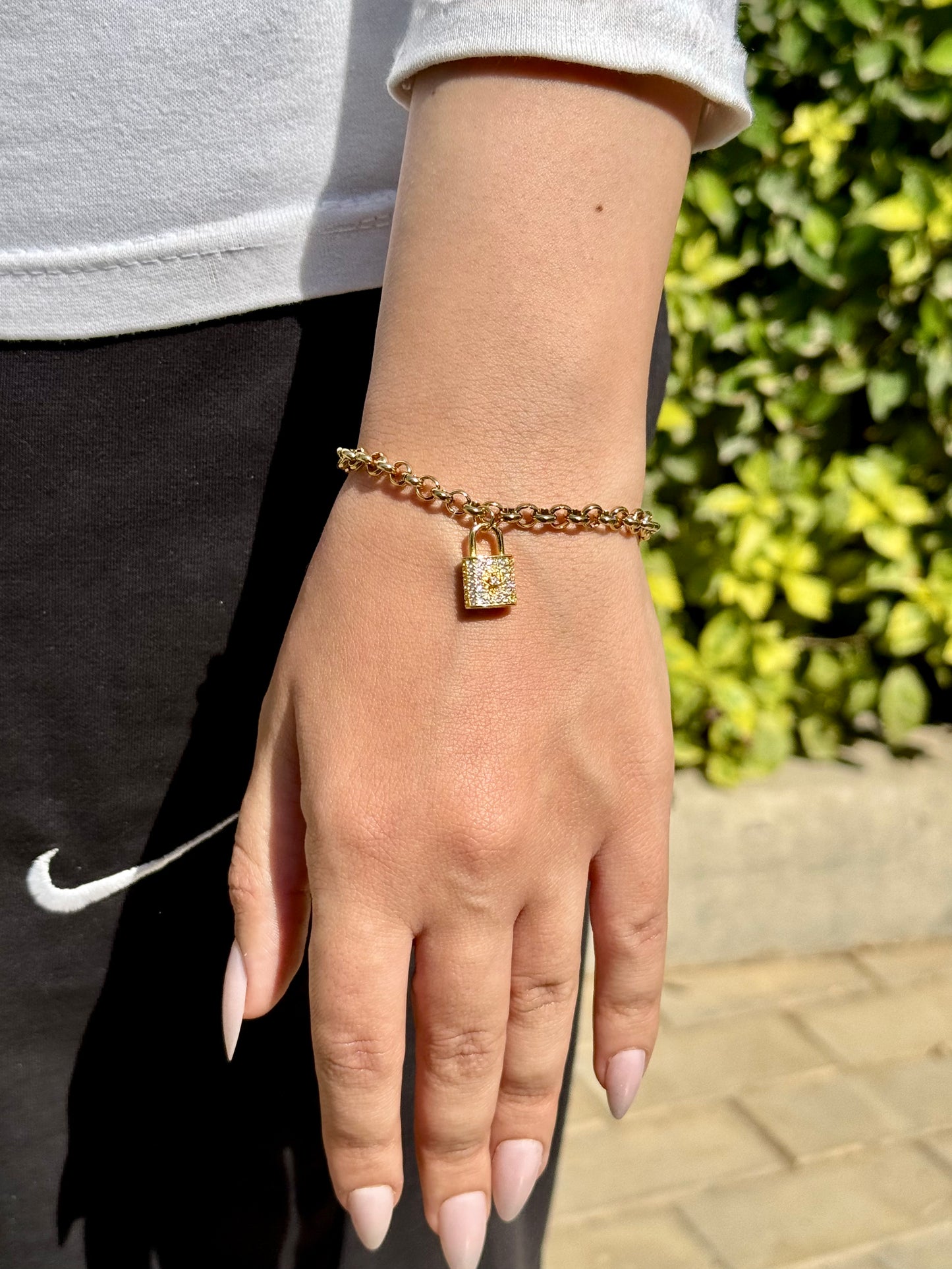 Padlock Charm Chain Bracelet