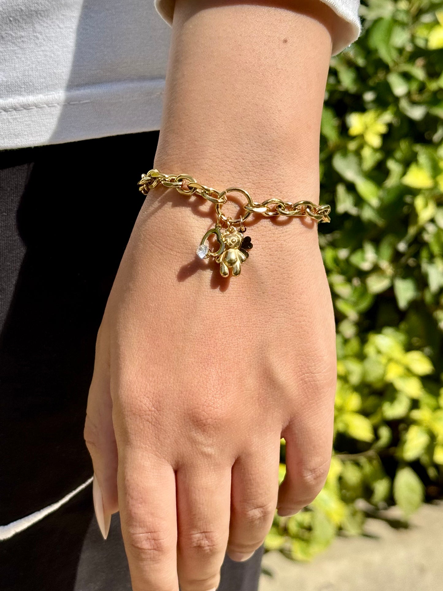 Charm Bracelet — Teddy Bear & Heart