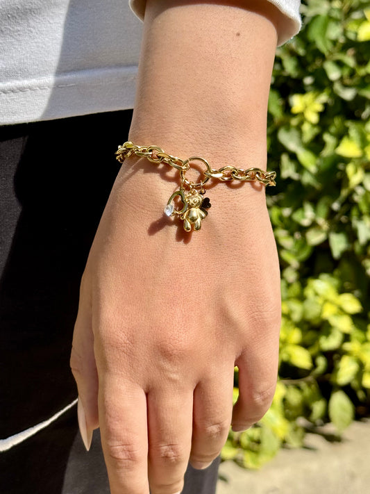 Charm Bracelet — Teddy Bear & Heart