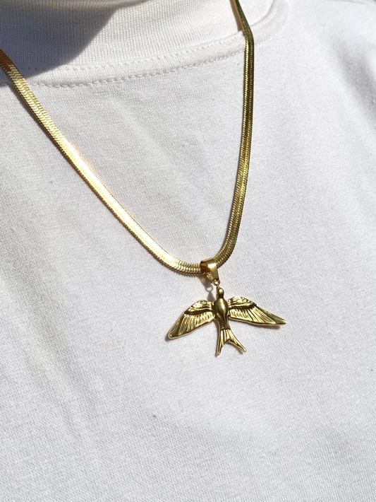 Gold Eagle Pendant Necklace