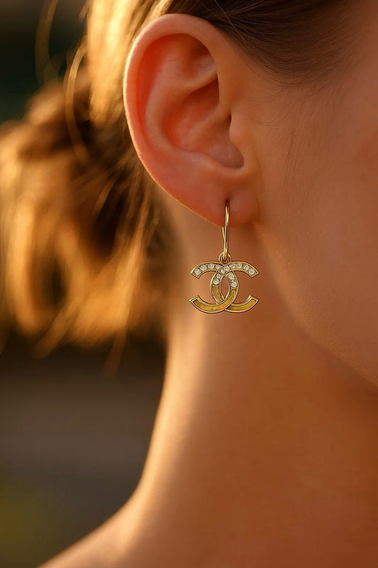 Luxe Interlocking Crystal Drop Earring