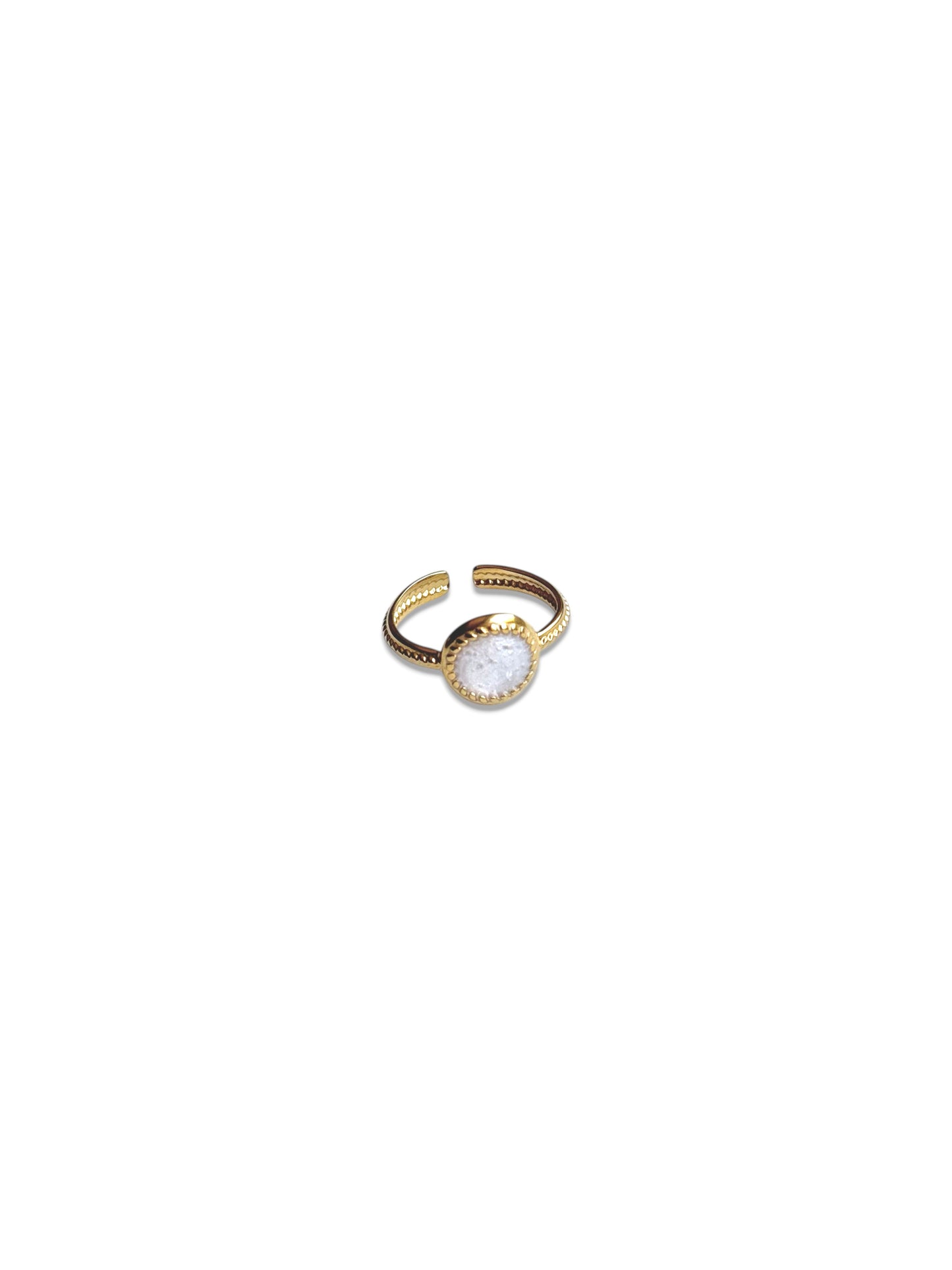 Gold Ring with White Stone