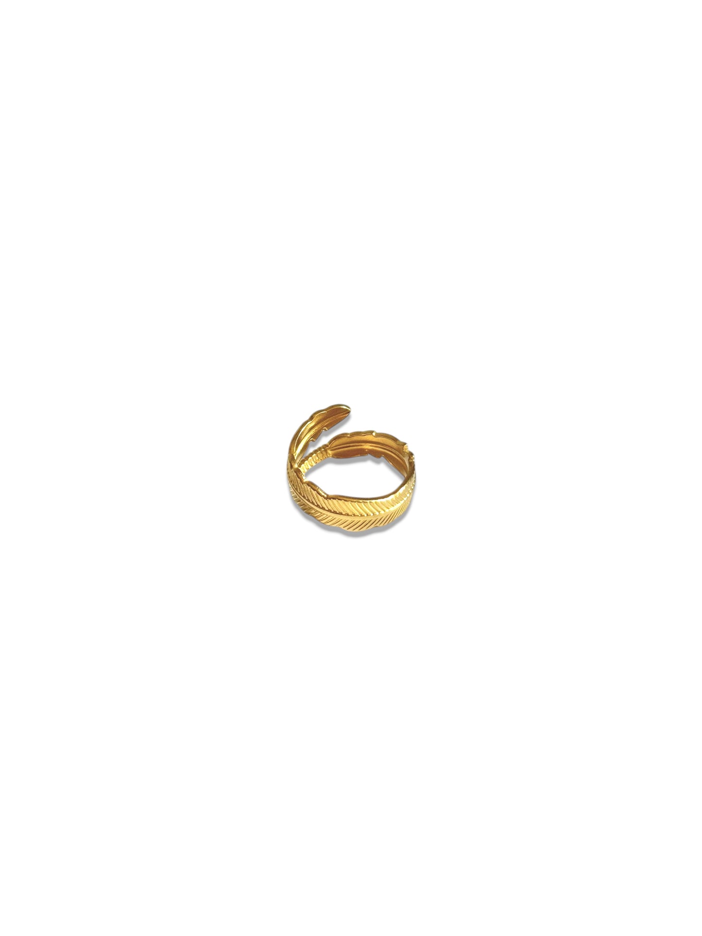 Gold Feather Pattern Ring