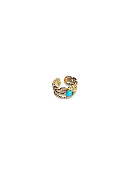 Gold Ring with Turquoise Stone