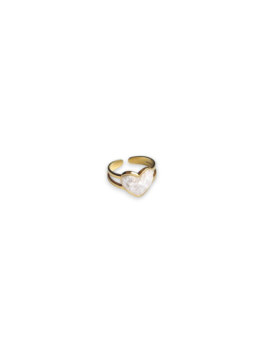 Heart-Shaped Gold Adjustable Ring